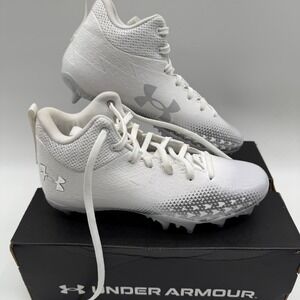Under Armour UA‎ Spotlight Select 3 JR MC White Football Cleats Youth Size 5Y